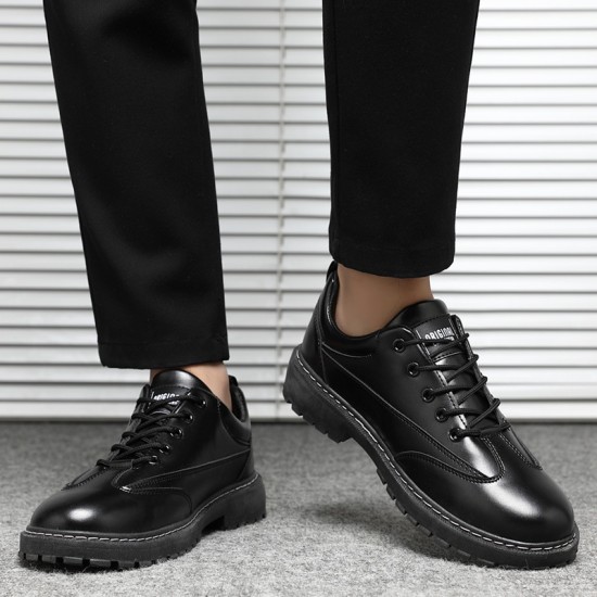 Autumn and winter men's casual leather shoes, lace-up Martin boots, Korean-style sneakers, breathable low-top shoes, work shoes, Martin boots for men Autumn and winter men's casual leather shoes, lace-up Martin boots, Korean-style sneakers, breathable low-top shoes, work shoes, Martin boots for men