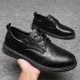 Autumn and winter men's casual leather shoes, Korean-style, breathable low-top, pointed-toe, trendy, versatile, soft-soled, work shoes for men