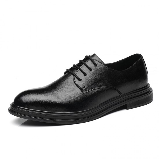 Men's business formal shoes, genuine leather soft soles, thick soles, British-style heeled casual shoes for cross-border trade