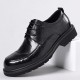 Spring new 2024 men's leather shoes, genuine leather British-style fashionable men's shoes, thick soles. Commuting shoes for business and formal wear