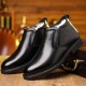 Men's cotton shoes, thickened, casual, middle-aged and elderly dad shoes, top-grain cowhide, warm, plush, high-top wool men's leather shoes.