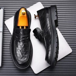 New Genuine Leather Casual Wholesale Men's Leather Shoes, Breathable British Style Men's Trendy Top-Grain Sheepskin Korean Style Men's Spring Shoes