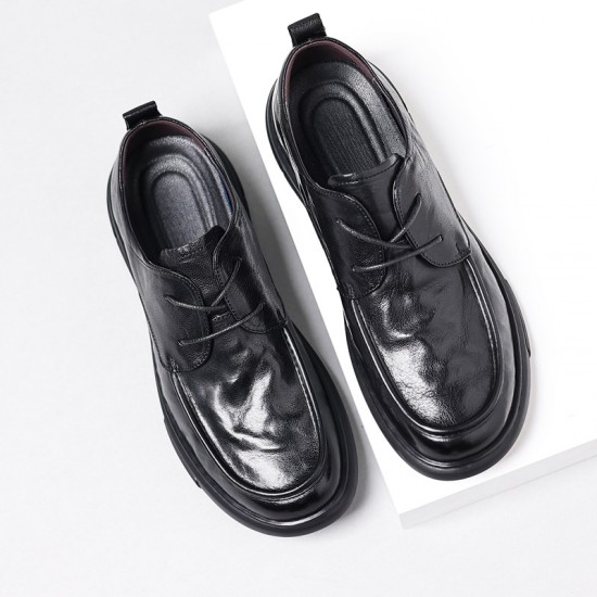 New business formal men's leather shoes, genuine leather casual wholesale men's shoes, soft leather, trendy, non-slip, breathable shoes for men.