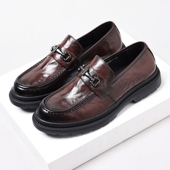Men's leather shoes, new casual wholesale, men's leather shoes, top-grain sheepskin breathable men's trendy genuine leather Korean-style men's shoes