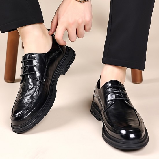New Summer Men's Sandals, Trendy Top-Grain Cowhide Casual Business Leather Shoes, Hollow-Out Shoes, Genuine Leather for Men, British Style