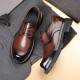 New autumn men's leather shoes, large toe commuter thick-soled genuine leather men's shoes, top-grain cowhide, luxury black British style