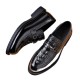 2025 Spring new men's leather shoes, genuine leather business formal thick-soled casual shoes, slip-on driving loafers.