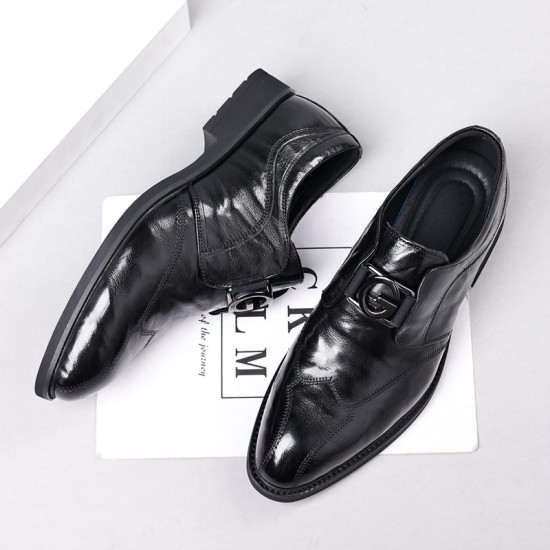 New men's casual business leather shoes, genuine leather wedding shoes, commuting, live streaming, formal, Korean-style, trendy shoes.