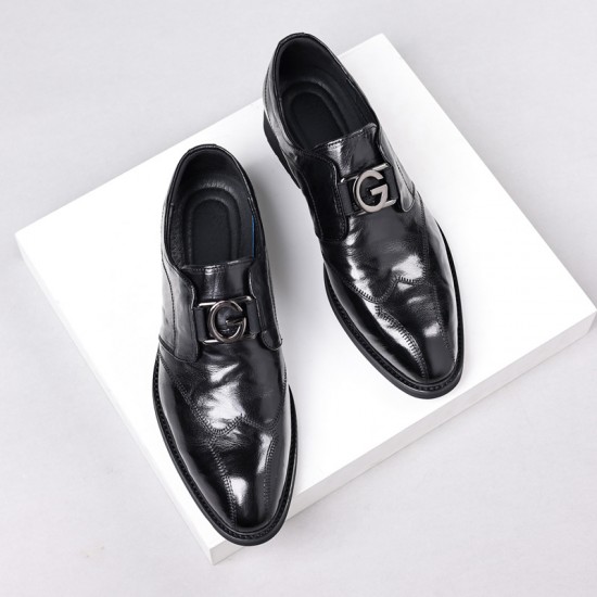 New men's casual business leather shoes, genuine leather wedding shoes, commuting, live streaming, formal, Korean-style, trendy shoes.