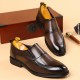 Men's leather slip-on shoes, top-grain cowhide pointed toe shoes, high-end business commuting, black wedding shoes, trendy
