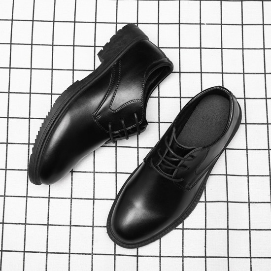 Cross-border shipping of men's business suit leather shoes, business formal, casual British groomsmen soft-soled men's shoes, black breathable groom wedding shoes.