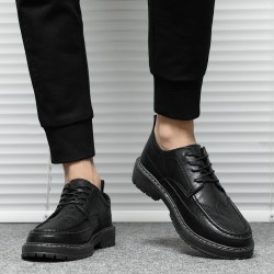2024 new cross-border men's casual business and formal leather shoes, British black, soft-soled work shoes.