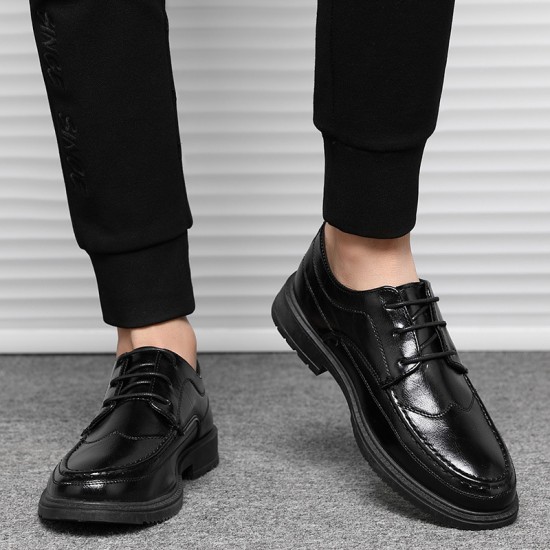 Winter casual leather shoes for men, business formal, black groom's wedding shoes, youth British pointed-toe suit shoes Winter casual leather shoes for men, business formal, black groom's wedding shoes, youth British pointed-toe suit shoes