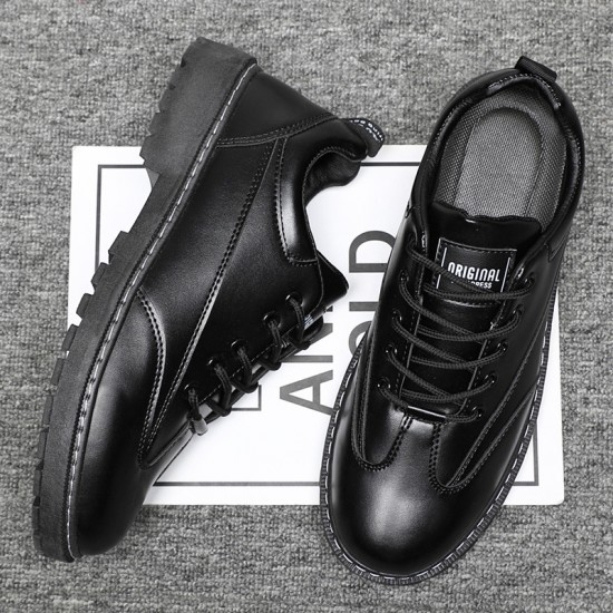 Autumn and winter men's casual leather shoes, lace-up Martin boots, Korean-style sneakers, breathable low-top shoes, work shoes, Martin boots for men Autumn and winter men's casual leather shoes, lace-up Martin boots, Korean-style sneakers, breathable low-top shoes, work shoes, Martin boots for men