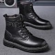 Winter hot-selling men's leather shoes, handmade Martin boots, retro motorcycle boots, wholesale genuine leather boots, plush and thickened work shoes