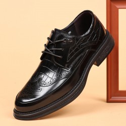Men's leather shoes, autumn new, top-grain cowhide formal, business, wedding shoes, black, wholesale, casual, British-style men's shoes