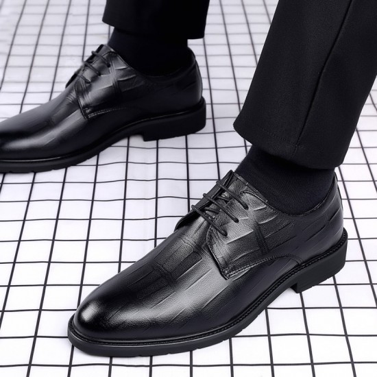 Spring and summer men's leather shoes, new style business formal leather casual breathable men's British Korean-style pointed-toe wedding shoes.