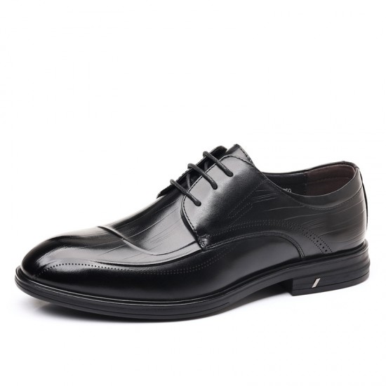 2024 autumn new men's leather shoes, top-grain cowhide, British-style, high-end business, pointed-toe wedding shoes, trendy genuine leather men's shoes