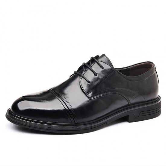 British Wedding Groomsmen Formal Suit, Luxury Derby Genuine Leather Italian Business Formal Commuter Leather Shoes