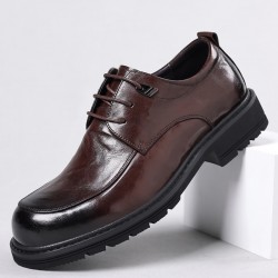 Spring new 2024 men's leather shoes, genuine leather British-style fashionable men's shoes, thick soles. Commuting shoes for business and formal wear
