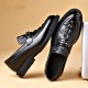 2025 Spring new men's leather shoes, genuine leather business formal thick-soled casual shoes, slip-on driving loafers.