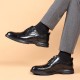 Men's leather shoes, new genuine leather business formal wedding shoes, top-grain sheepskin carved Korean-style commuter lace-up black