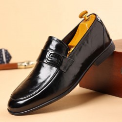 New men's leather shoes, formal, business, casual, slip-on loafers, top-grain cowhide, versatile, breathable men's shoes
