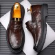 New Genuine Leather Casual Wholesale Men's Leather Shoes, Breathable British Style Men's Trendy Top-Grain Sheepskin Korean Style Men's Spring Shoes