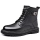 Winter hot-selling men's leather shoes, handmade Martin boots, retro motorcycle boots, wholesale genuine leather boots, plush and thickened work shoes