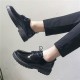 Shipshipping shiny leather British leather shoes, versatile Korean-style small leather shoes, thick-soled Martin work shoes, cross-border shoes for foreign trade
