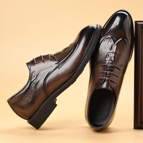 High-quality business leather shoes, Korean-style pointed toe, British-style, low-top, versatile, breathable, groom's wedding shoes.