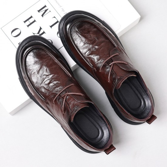 New casual wholesale men's leather shoes, genuine leather, Korean-style, soft leather, non-slip, breathable, trendy, comfortable men's leather shoes.