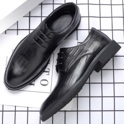 Spring and summer men's leather shoes, new style business formal leather casual breathable men's British Korean-style pointed-toe wedding shoes.