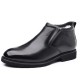 Men's cotton shoes, thickened, casual, middle-aged and elderly dad shoes, top-grain cowhide, warm, plush, high-top wool men's leather shoes.