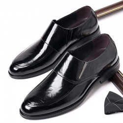 Best-selling men's leather shoes, Korean-style, trendy wedding shoes, genuine leather. Korean-style live-streaming Taobao men's top-grain cowhide slip-on shoes