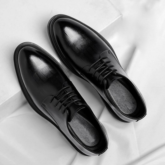 Men's leather shoes, business formal, genuine leather soft-soled, British-style thick-soled casual shoes, groom's wedding suit, cross-border foreign trade.