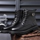 Winter hot-selling men's leather shoes, handmade Martin boots, retro motorcycle boots, wholesale genuine leather boots, plush and thickened work shoes