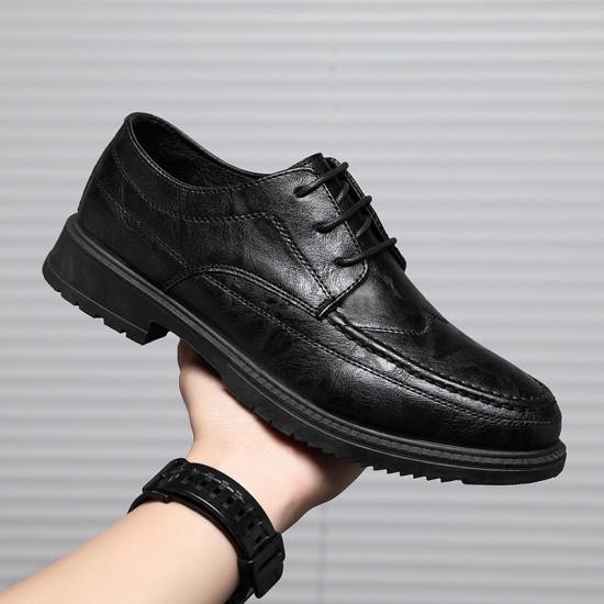 Winter casual leather shoes for men, business formal, black groom's wedding shoes, youth British pointed-toe suit shoes Winter casual leather shoes for men, business formal, black groom's wedding shoes, youth British pointed-toe suit shoes