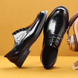 New autumn top-grain cowhide men's business casual shoes, British-style formal men's shoes, soft-soled breathable flat shoes