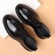 New Summer Men's Leather Shoes, Trendy Business Formal Wedding Shoes, Breathable Korean Style Sandals with Thick Soles