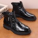 New winter men's Martin boots, warm and casual wholesale men's shoes, plush outdoor Chelsea cotton shoes, high-top genuine leather