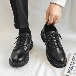Men's casual leather shoes, student trendy shoes, Korean-style Cross-border delivery of waterproof men's suit-matching low-top casual shoes for teenagers.
