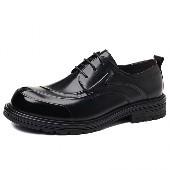 High-end men's shoes, autumn new, men's genuine leather business shoes, non-slip, large-toe, thick-soled casual leather shoes for young and middle-aged men