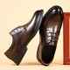 2024 autumn new top-grain cowhide men's high-end, breathable British-style formal business, groom's wedding shoes 2024 autumn new top-grain cowhide men's high-end, breathable British-style formal business, groom's wedding shoes