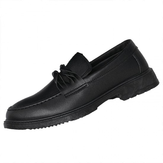Spring and autumn loafers for men Breathable leather shoes, versatile casual shoes, black work shoes, slip-on loafers.