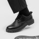 Men's summer black casual leather shoes, British business formal thick-soled, height-enhancing, round-toed, large-toed martin work shoes. Men's summer black casual leather shoes, British business formal thick-soled, height-enhancing, round-toed, large-toed martin work shoes.