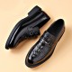 2025 Spring new men's leather shoes, genuine leather business formal thick-soled casual shoes, slip-on driving loafers.