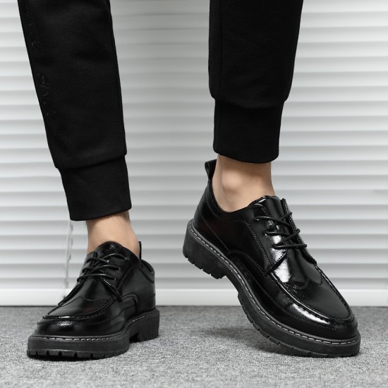 2024 new cross-border men's casual business formal leather shoes, men's British black work shoes.