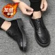 2024 new cross-border men's casual business and formal leather shoes, British black, soft-soled work shoes.