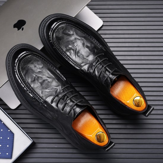 New Genuine Leather Casual Wholesale Men's Leather Shoes, Breathable British Style Men's Trendy Top-Grain Sheepskin Korean Style Men's Spring Shoes